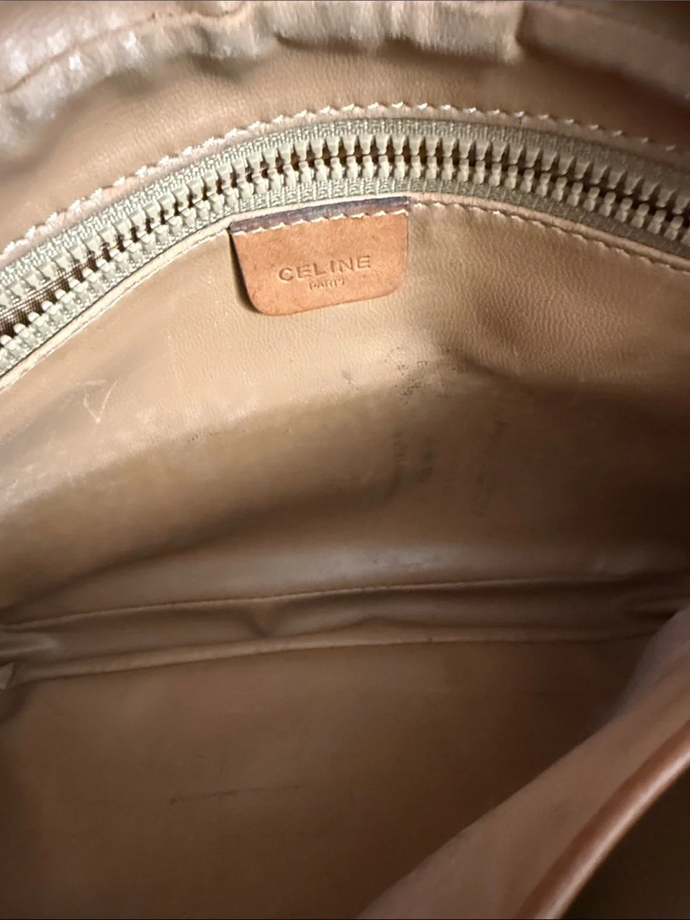 Celine Beige & Brown Monogram Toiletry Wristlet